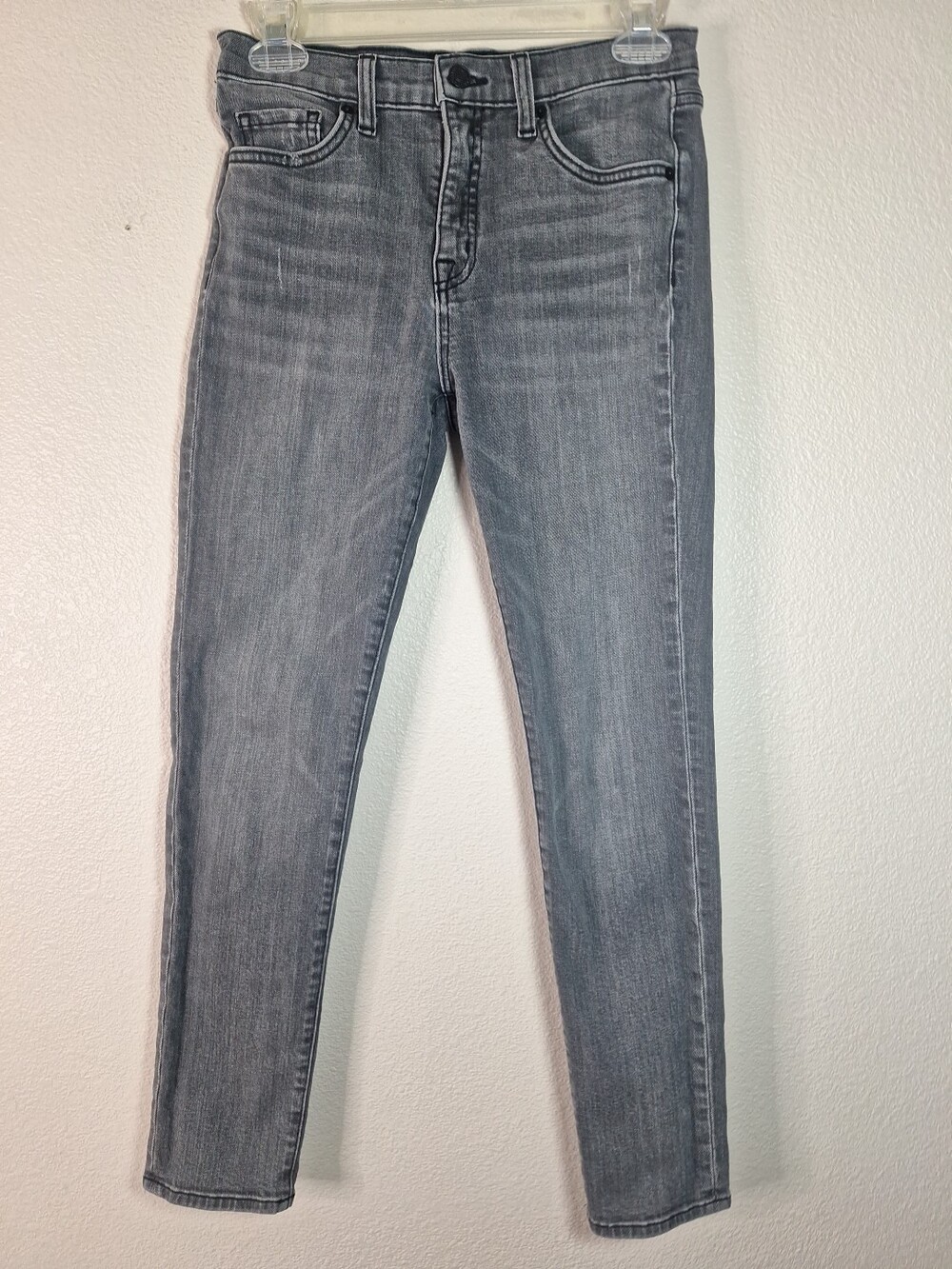 Nili Lotan Jeans Womens 26 Mid Rise Gray Distressed Stretch Denim Made in USA